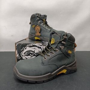 OUXX Work Boots for Men, Steel Toe & Non-Slip Rubber Safety Shoes